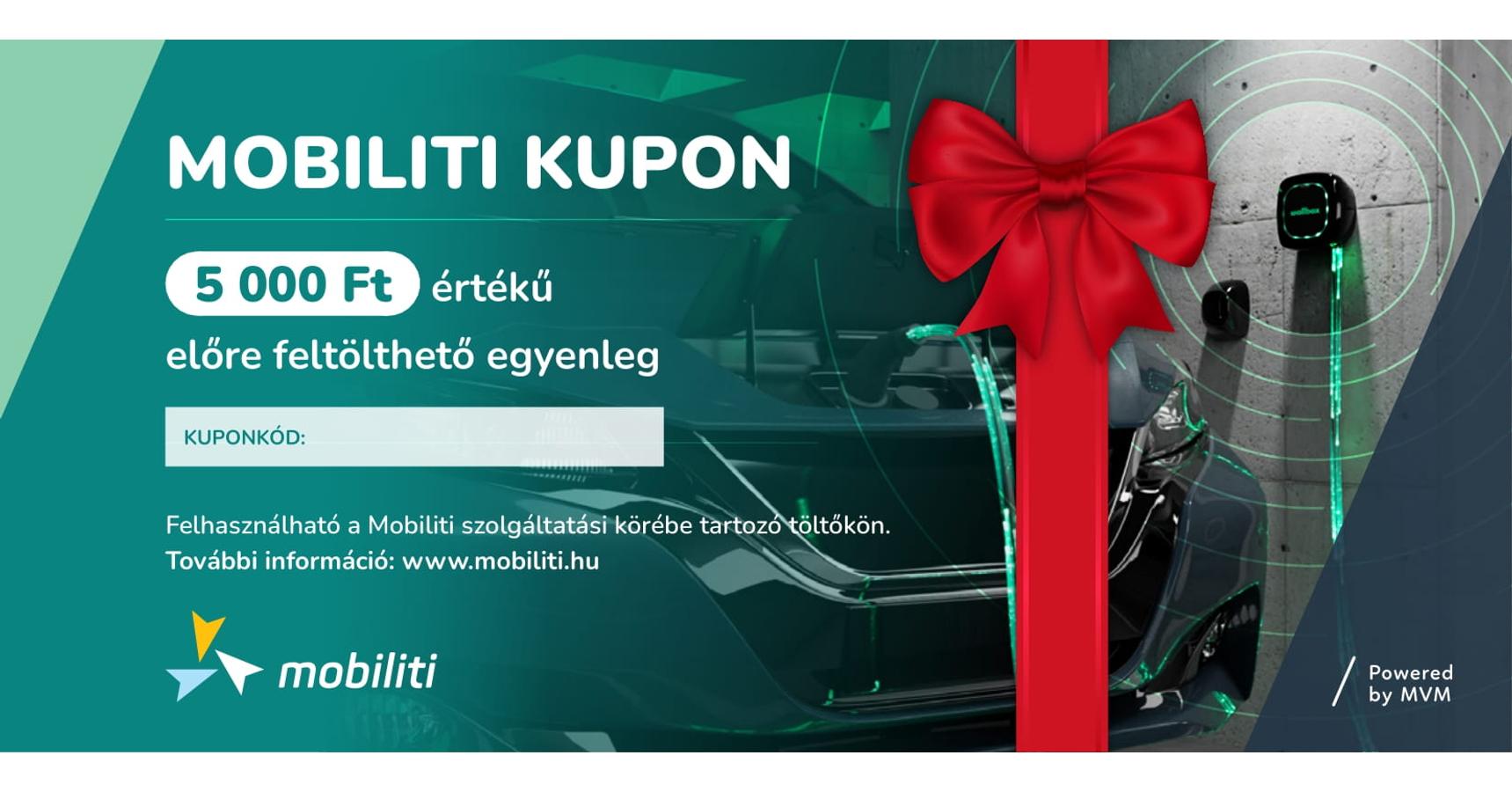 Mobiliti prepaid kupon díszdobozban